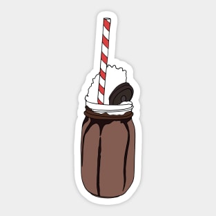 Chocolate Milkshake Mason Jar Sticker